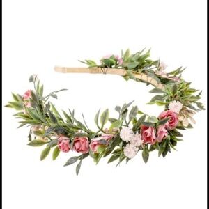 Fairy Flower Crown Handmade Boho Rose Floral Headpiece for Wedding
